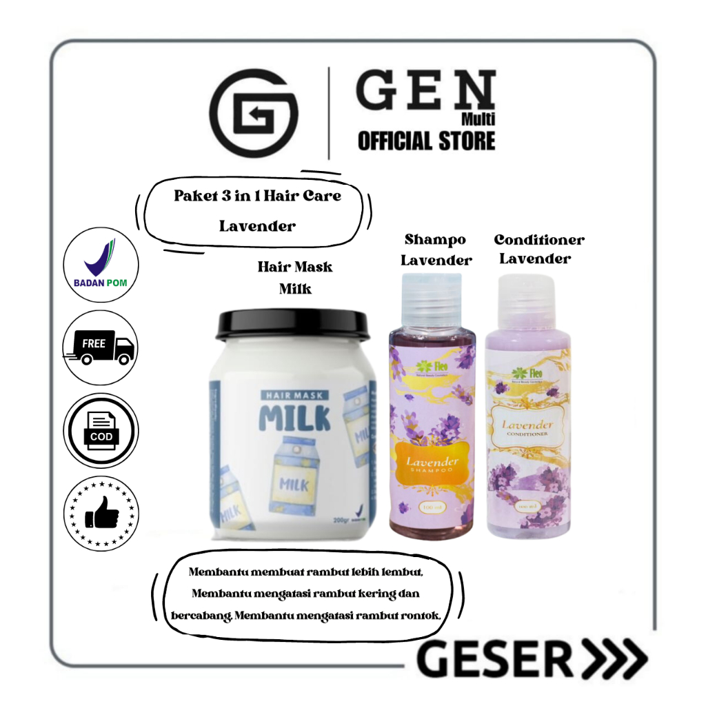 GEN - [BPOM] Paket Hair Care 3 in 1 / Hampers Hair Mask 3in1 / Paket Hampers Fleo 3in1