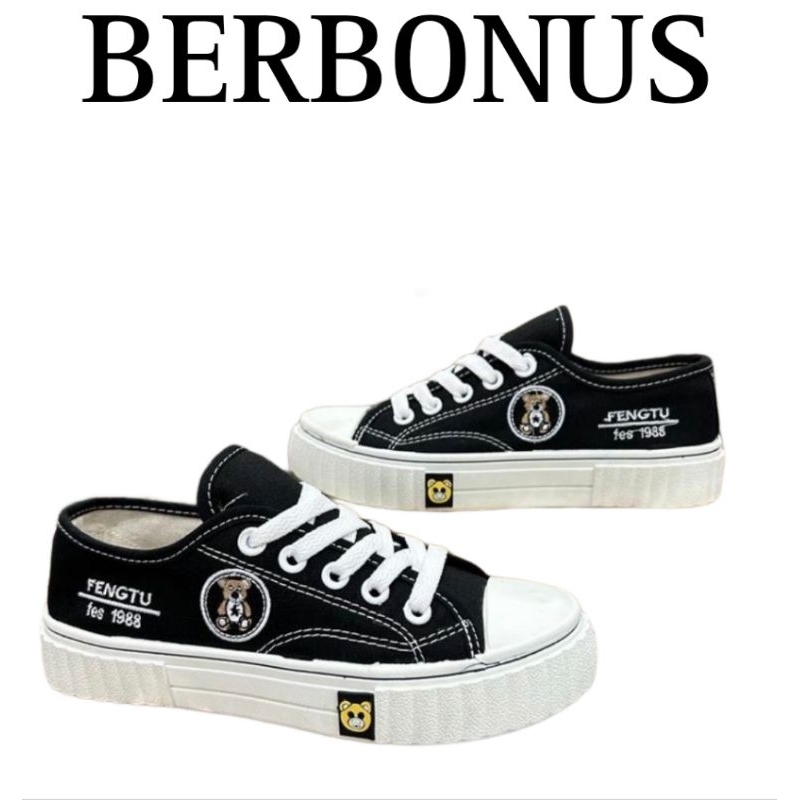 Sepatu SNEAKERS Sol Karet Lentur Bahan Kanvas Wanita Fashion 06