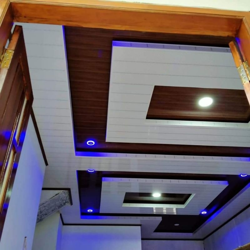 Plafon Pvc motif kayu glossy