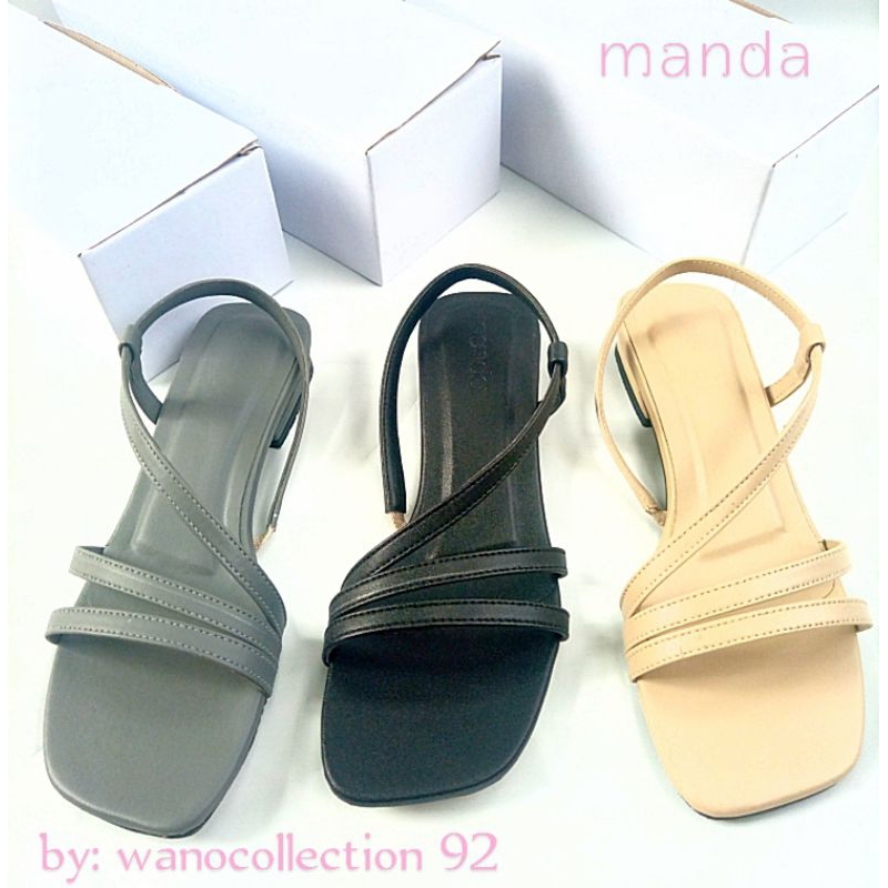 new&quot; sandal wanita Manda hak 2cm w_001