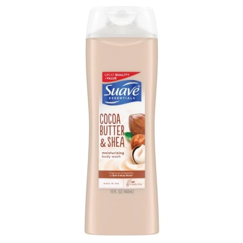 SUAVE ESSENTIALS BODY WASH COCOA BUTTER AND SHEA 443 ML