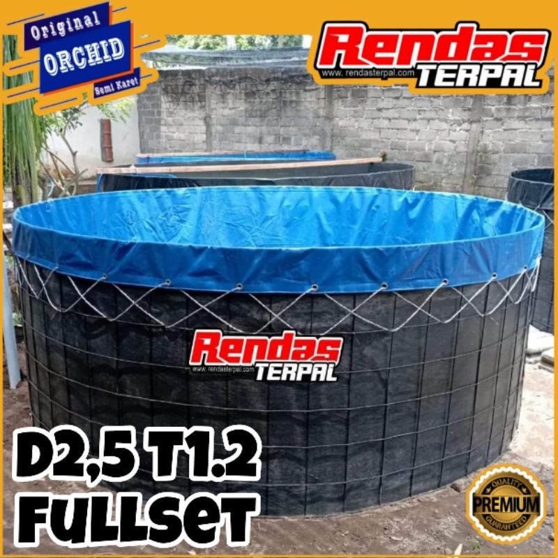Kolam Terpal Bulat Fullset Orchid Diameter 2,5 Tinggi 1.2