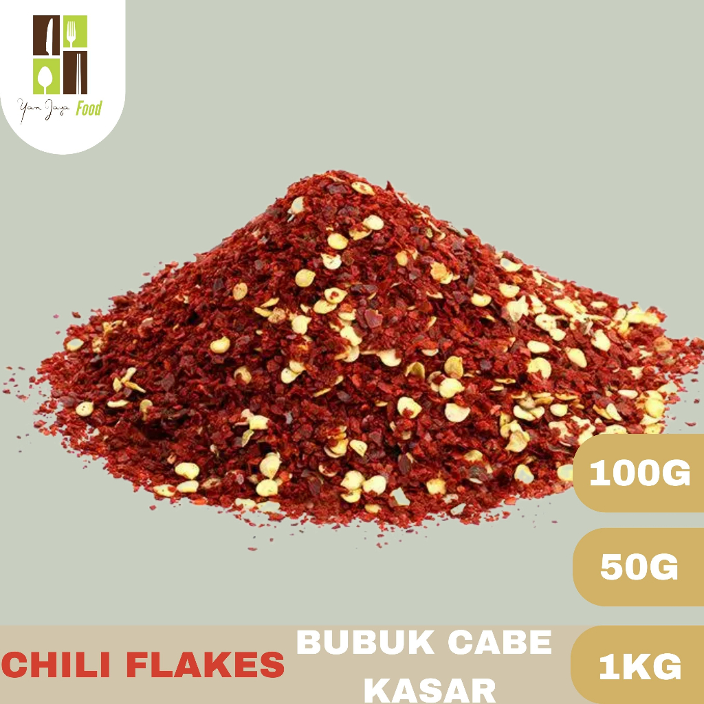 Chili Flakes Powder / Bubuk Cabai / Cabe / Lebih Kasar Kemasan Re-pack [ 1kg]