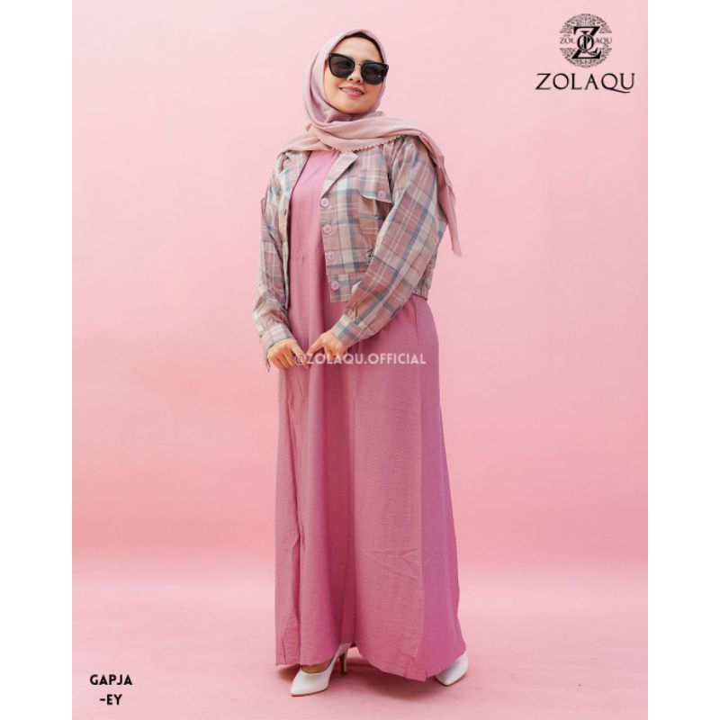 Ready Gamis Set Outer ZOLAQU ORI Matt Combed Mix katun Premium