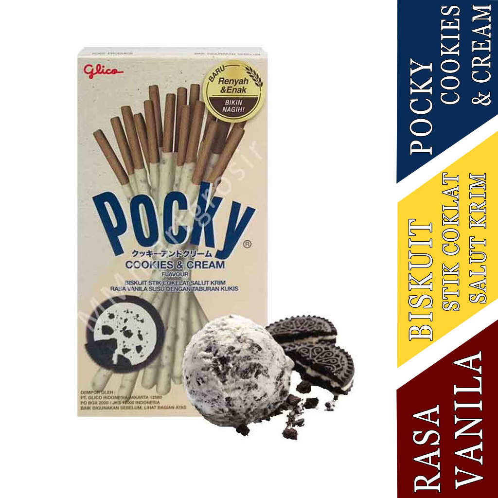 

POCKY COOKIES&CREAM/BISKUIT COKELAT&VANILA SUSU 40g