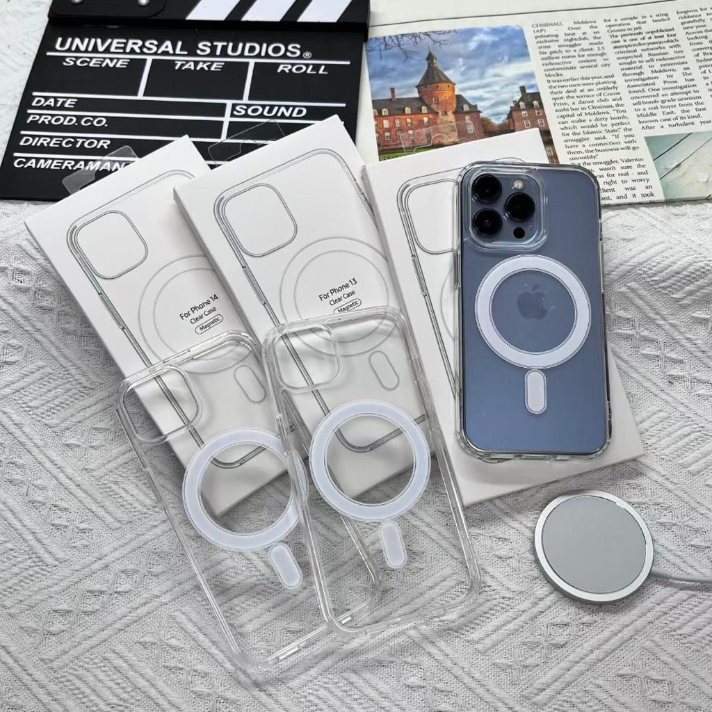 Magnetic Case Magsafe Bening IPH X/XS | XSMAX | XR |11 | 12/Pro | 13 | 13 PRO | 13 PROMAX | 14 | 14 PRO | 14 MAX/PLUS | 14 PRO MAX Magnetic Case Clear Hybrid Bumper Casing BY SMOLL