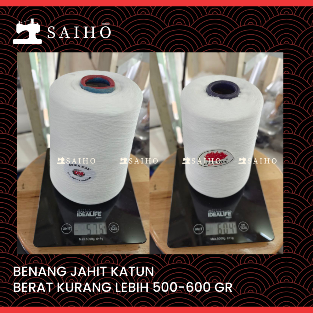 Benang Jahit Bahan Katun ±500gr warna Putih