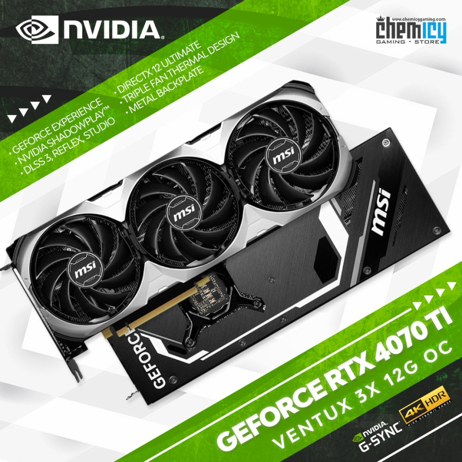 MSI Nvidia GeForce RTX 4070 Ti Ventus 3X 12G OC