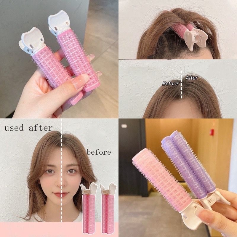 [2 pcs] [Box Mika] Roll Poni Korea Jepitan Jepit Rambut Roller Velcro Roller Clip Hair Root Penggulung Rambut Mengembang Hair Styler