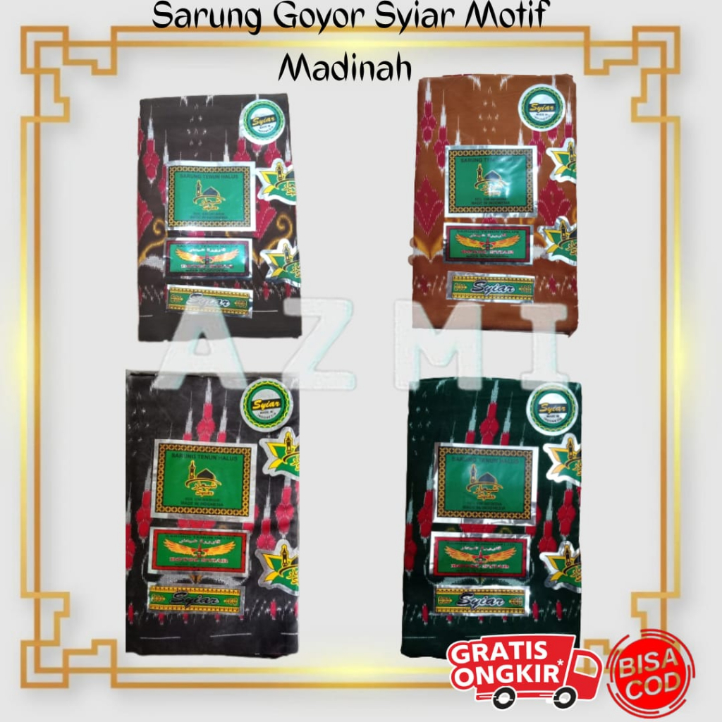 Terbaru Sarung Goyor Syiar Printing Sarung Goyor Botol Syiar Semi Tenun Motif Madinah Coklat Muda