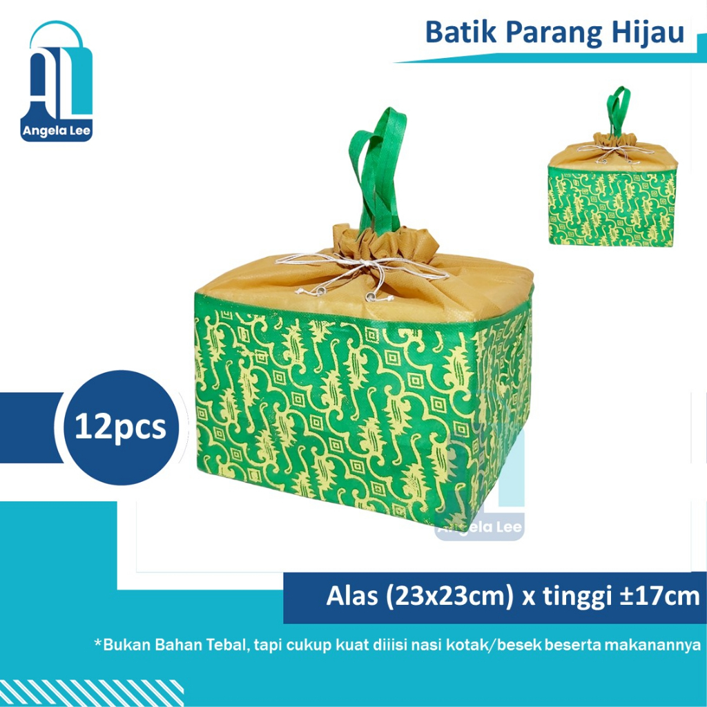 12pcs Tas Kain Spunbond SERUT BATIK PARANG Pesta Syukuran Hajatan Besekan uk.22x22