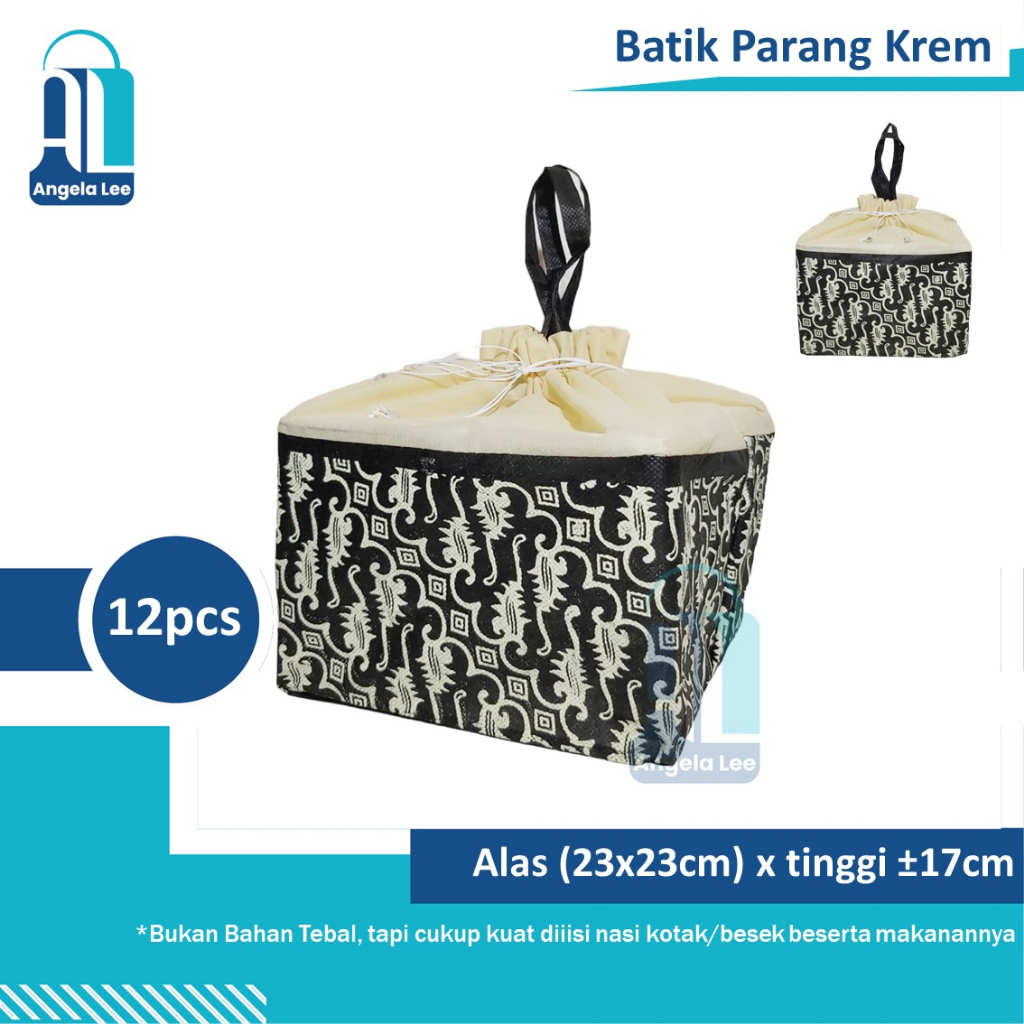 12pcs Tas Kain Spunbond SERUT BATIK PARANG Pesta Syukuran Hajatan Besekan uk.22x22