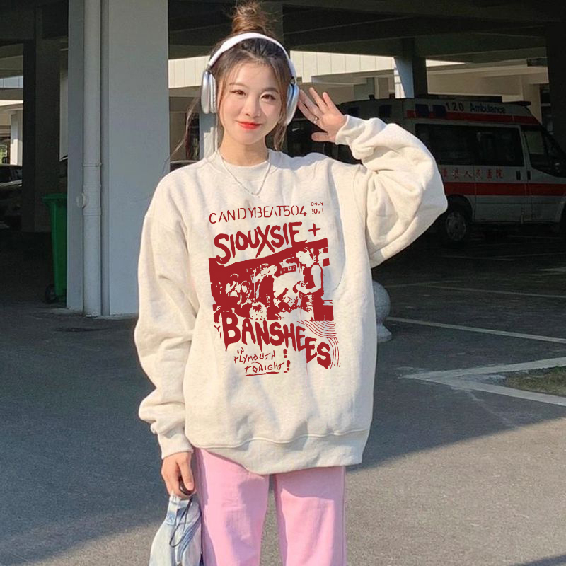 Sweater Red Letter kaos oversize baju korean style wanita