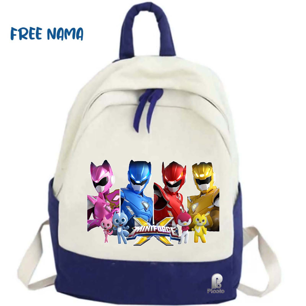 TAS RANSEL BACKPACK ANAK SEKOLAH MOTIF KARTUN MINIFORCE UNISEX (FREE NAMA)