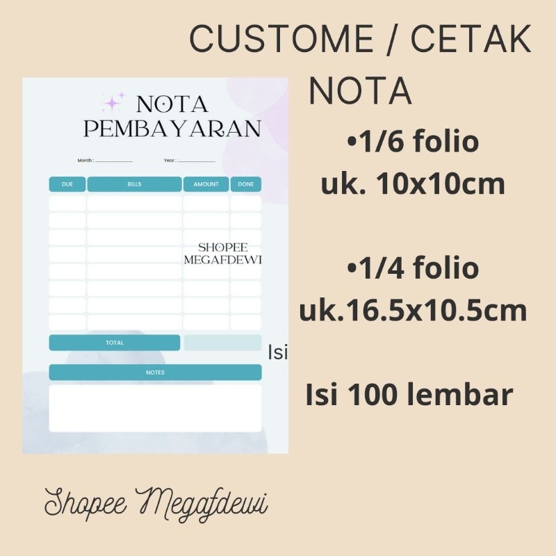 

custome bendel 1/4 1/6 1/8 folio resep, kuitansi, bisa siap cetak