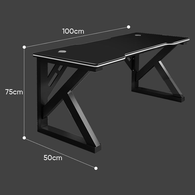 Deli Furniture Meja Gaming / Meja Komputer / Gaming Table Hitam Box Kabel E9151X-7