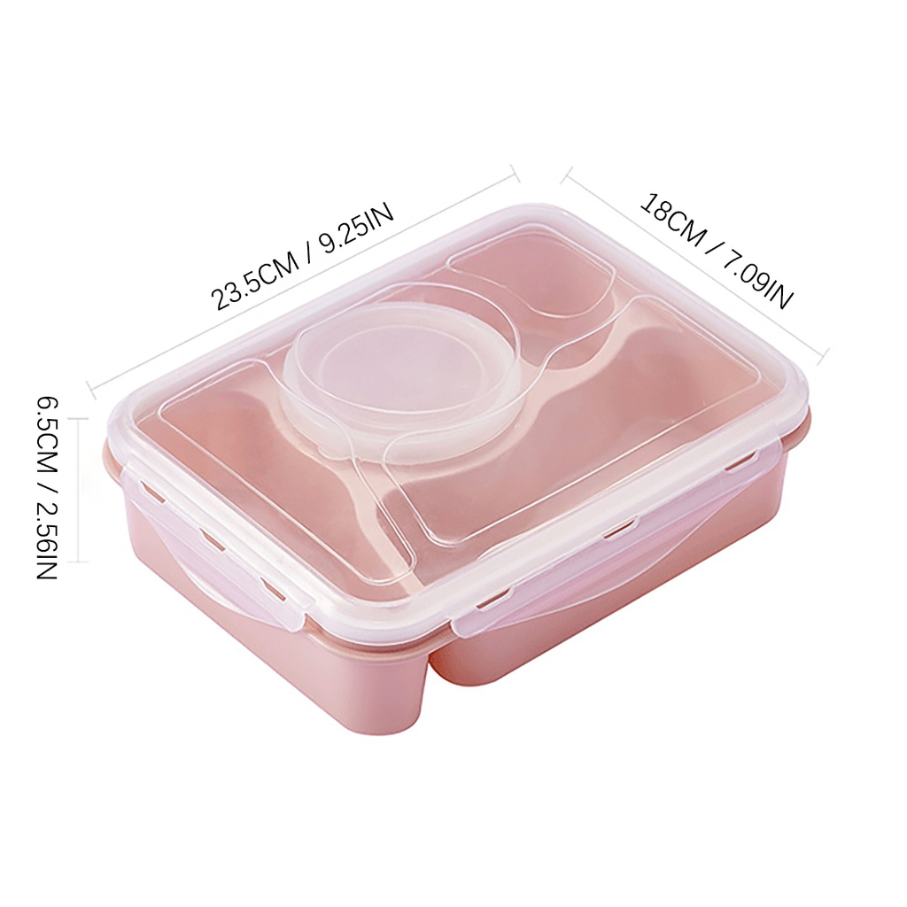 S30 Lunch Box 4 Sekat Tempat Bekal Bento KOTAK MAKAN SIANG ANAK SEKAT EMPAT DENGAN MANGKOK SUP