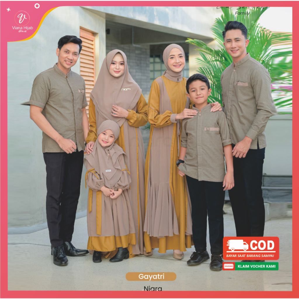Sarimbit Keluarga Arabella By Niara Family Set Couple Warna Gayatri Mustard