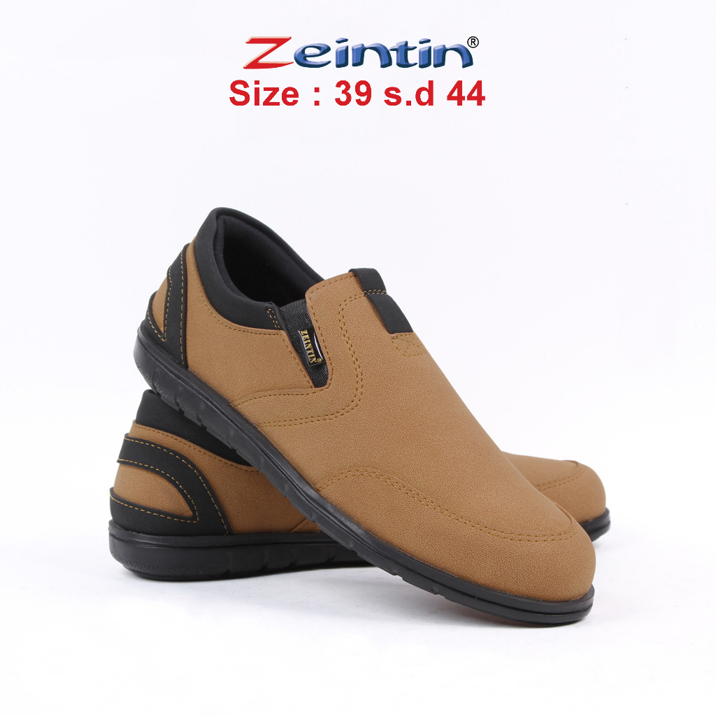 Zeintin - Sepatu Slip On Pria Kasual Sepatu Kasual Santai Sepatu Slip On Pria Bahan Kulit Sintetis Premium Original Zeintin BJ