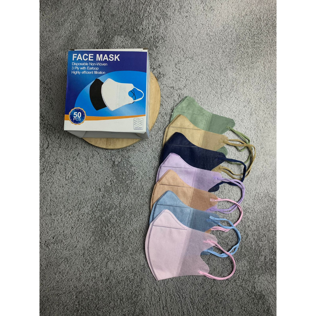 MASKER DUCKBILL MIX WARNA Y&amp;B CARE isi 50 pcs