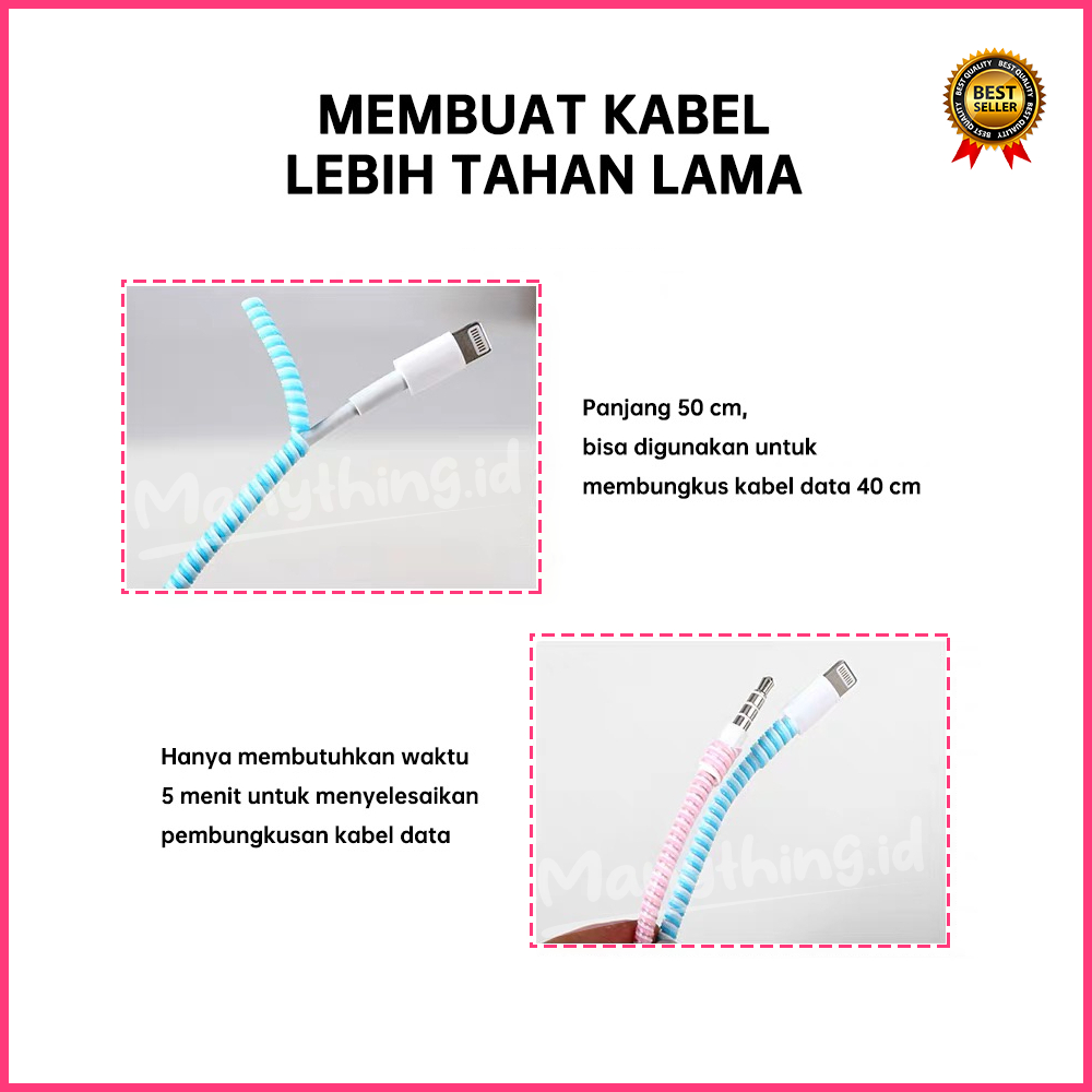 PELINDUNG KABEL CHARGER WARNA UNIVERSAL / PELILIT KABEL DATA HP / PELINDUNG KABEL SPIRAL WARNA / CABLE PROTECTOR