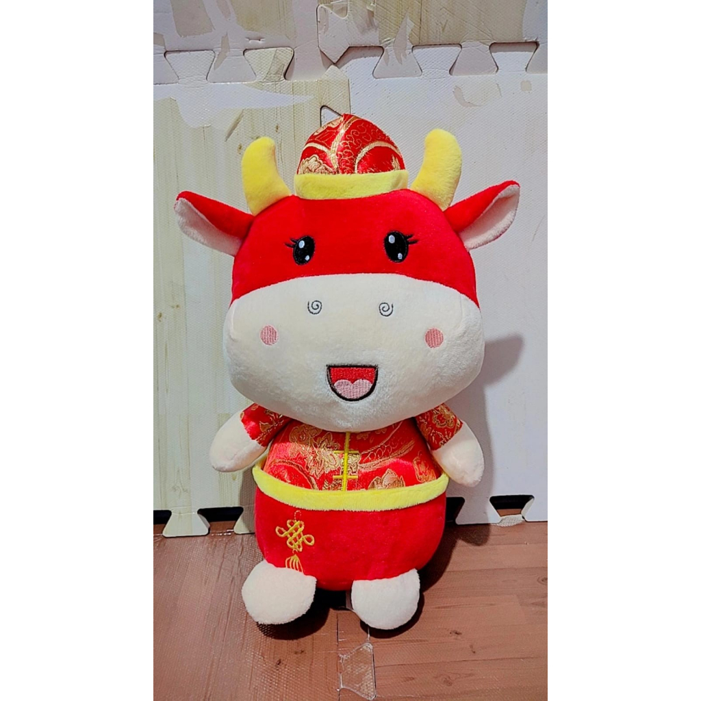 BONEKA SAPI CHINA MAINAN ANAK - IMPORT - 30 CM