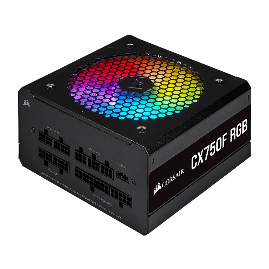 Corsair PSU CX750F RGB 750W 80 Plus Bronze Certified Fully Modular GARANSI RESMI