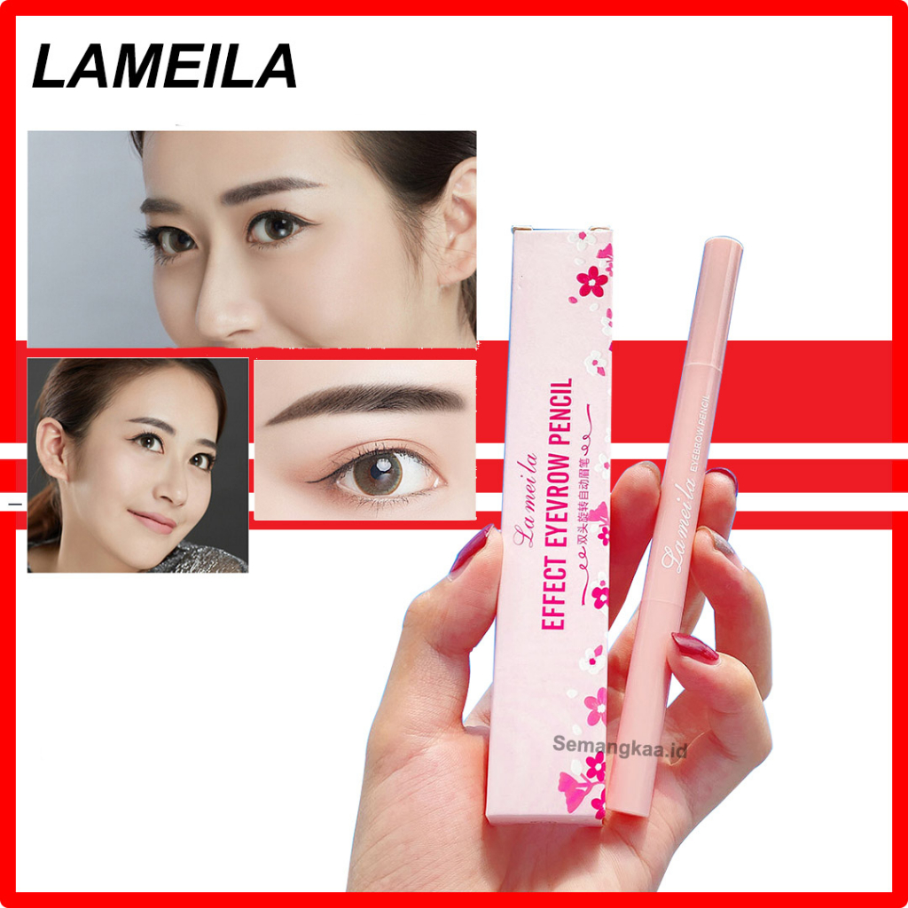 LAMEILA EYEBROW 2 IN 1 PENSIL ALIS KEPALA GANDA 7 WARNA EFFECT LA024