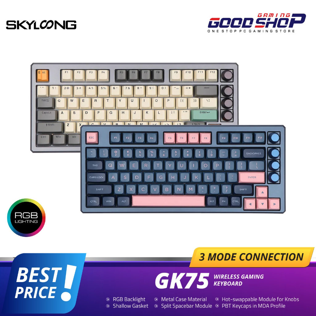 Skyloong GK75 Metal Case Hotswappable Wirelesss Mechanical Keyboard