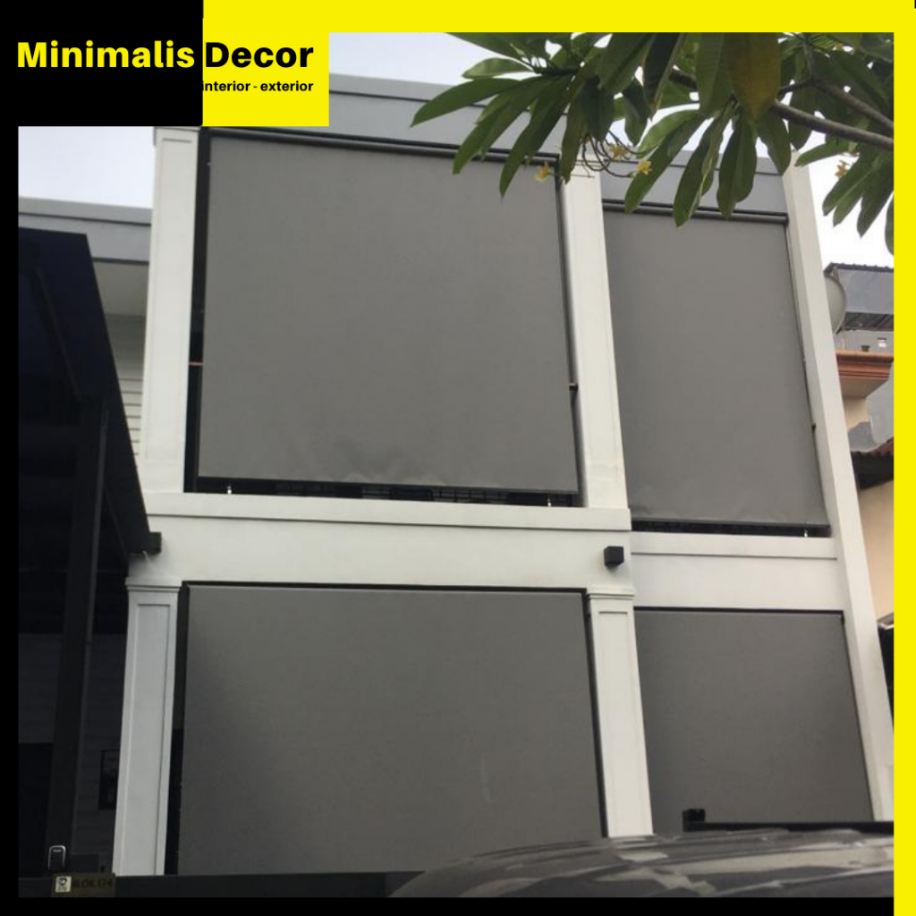 suntex blind tirai gulung outdoor tampias air hujan