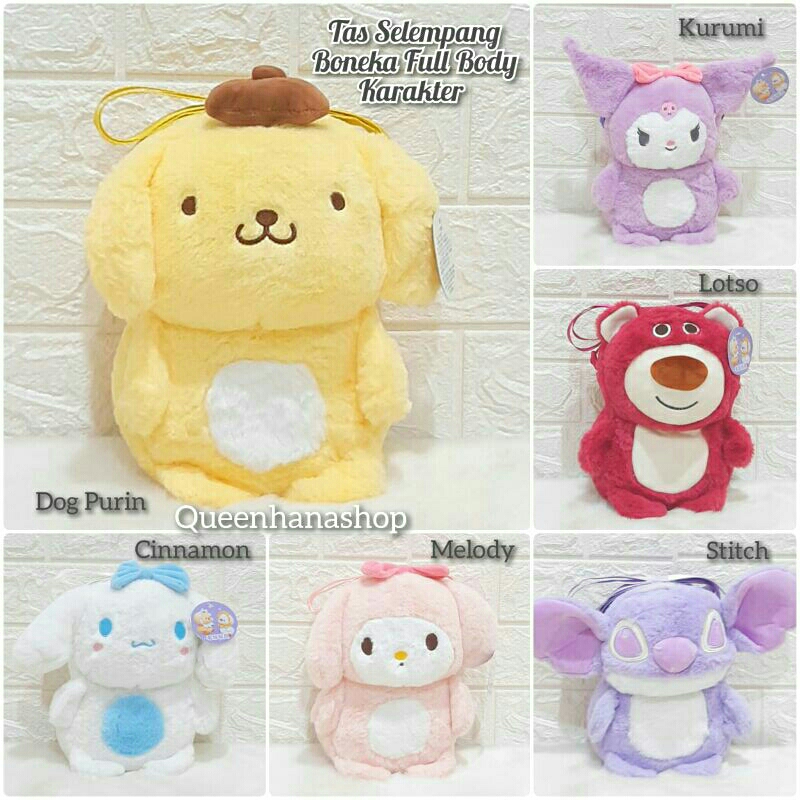 New Tas Selempang Boneka Kekinian Full Body Karakter