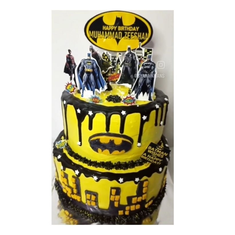 Kue Ulang Tahun / Kue Ulang Tahun Batman / Cake Ultah 2 Tingkat/ Cake Ultah Batman / Kue Ultah Karak