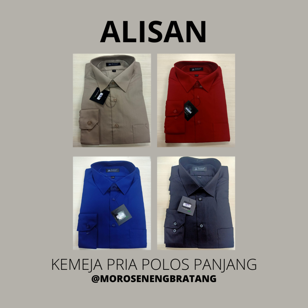 Hem KEMEJA lengan panjang ALISAN POLOS standard size 17