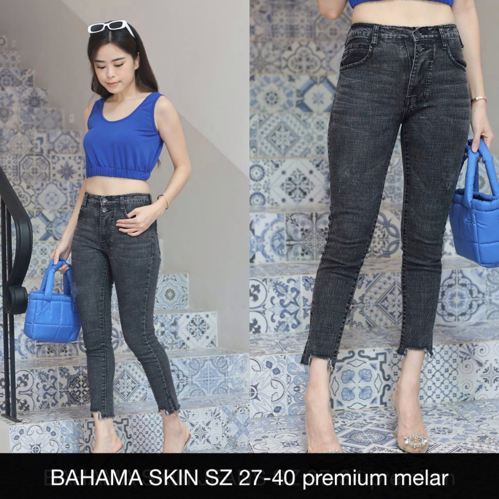 CELANA JEANS WANITA UKURAN NORMAL &amp; JUMBO  BAHAMA SKIN -SYSCLOTHIER