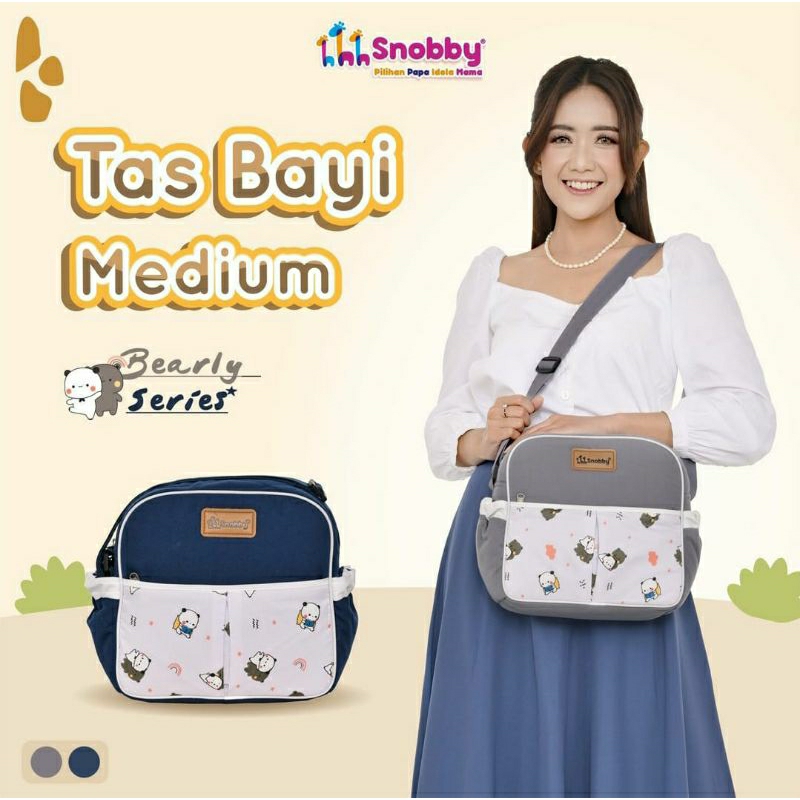 Snobby Tas Bayi Medium Saku Print Bearly Series SBT7372