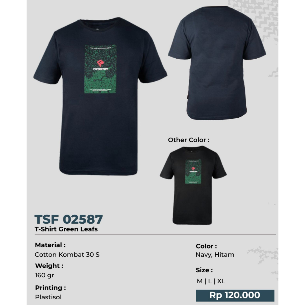 Kaos T-Shirt Forester TSF 02589 02559 02583 02587 02556 Kaos Cowok Pria Thomgear Probolinggo Paiton