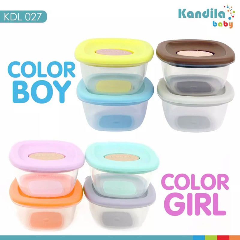 Kandila KDL027 Baby Food Container Wadah Tempat Makan Mpasi Bayi 4pc Bisa Microwave dan Frozen Silikon