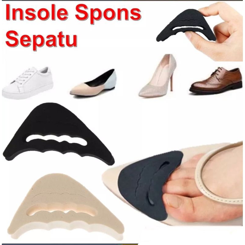 Insole Alas Sepatu Busa Spons Kebesaran Set 2Pcs Bantalan Sepatu Pengganjal Sepasang Ganjelan Sepatu