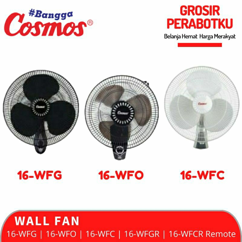 Cosmos Wall Fan Kipas Angin Dinding 16 Inch 16 WFG 16 WFO 16 WFC 16 WFGR 16 WFCR Remote Original