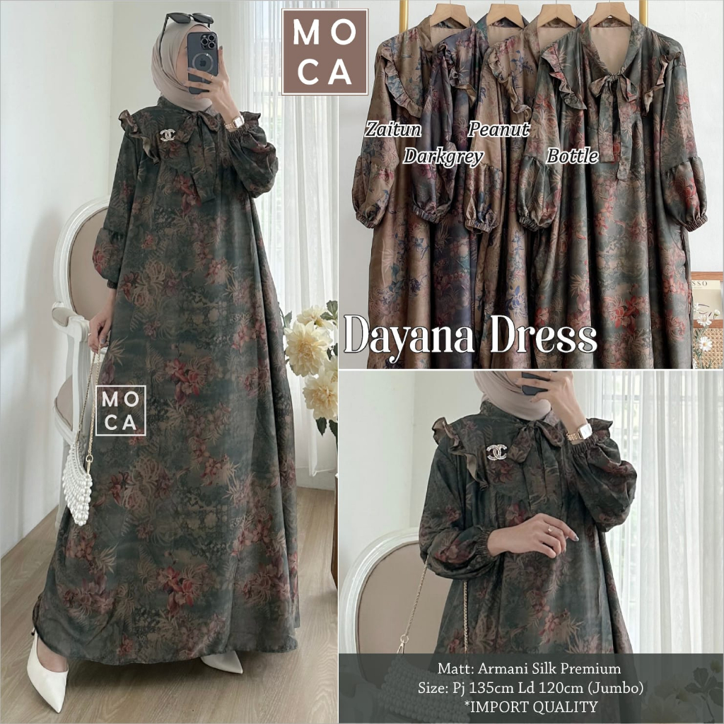 GAMIS DRESS DAYANA LD 120 JUMBO BY MOCA GAMIS ARMANI SILK