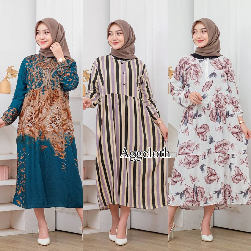 Gamis Rayon Viscose Payung Busui Panjang LD 100cm - 116cm