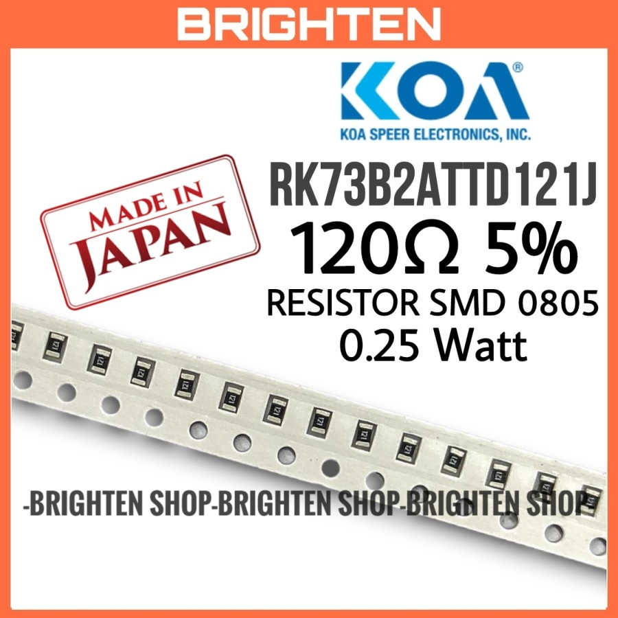KOA Resistor SMD 120 ohm 5% 0805 120R 1/4 Watt 0.25W Japan