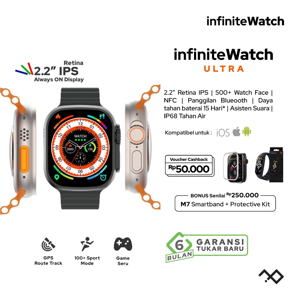 [TERBARU] infiniteWatch ULTRA with 2.2&quot; Infinity Display