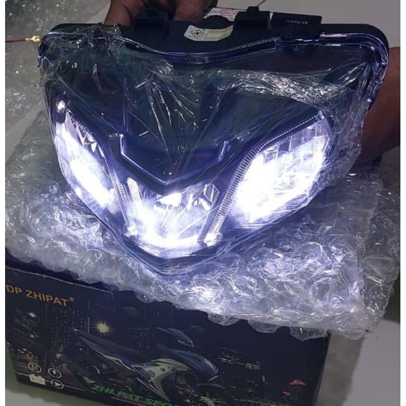 lampu depan zhipat mx king v2 led audy biru