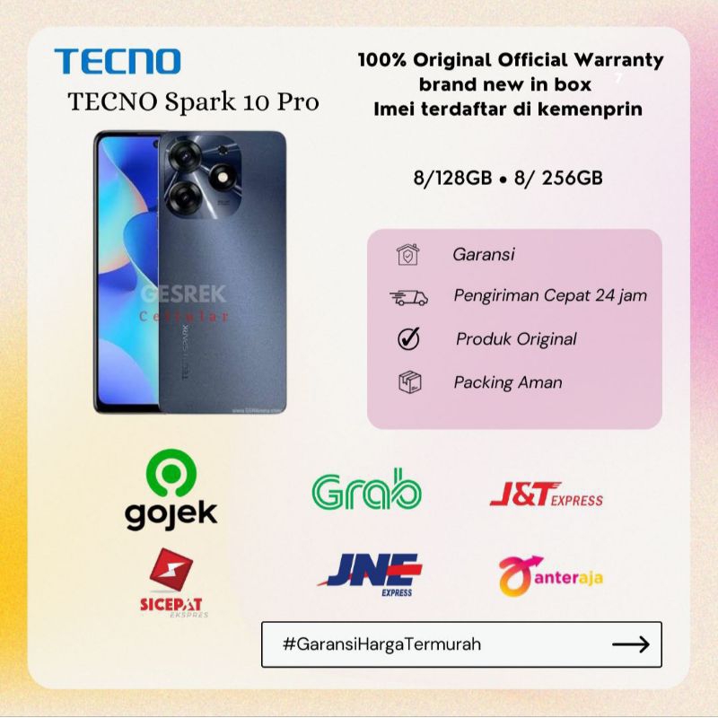 TECNO SPARK 10 PRO 8/128 8/256 - GARANSI RESMI