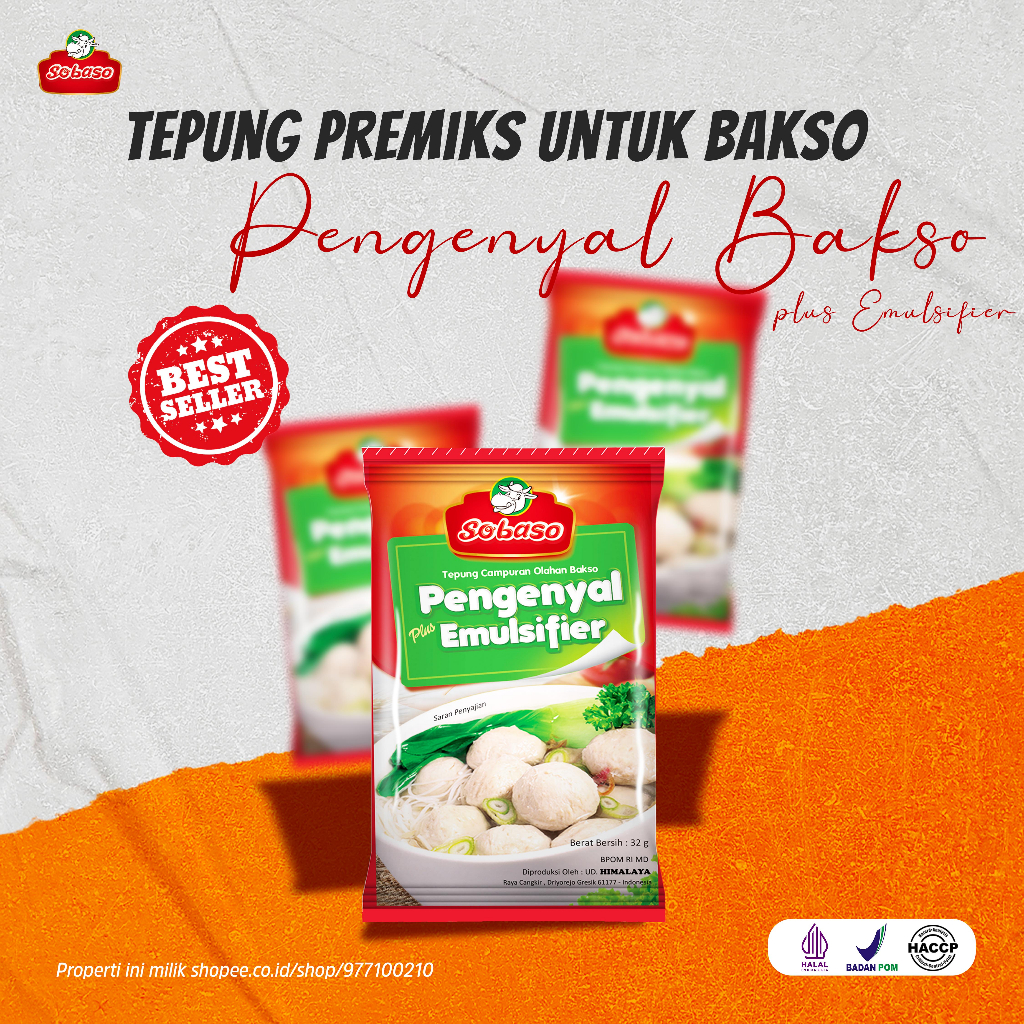 

Tepung Pengenyal Bakso Plus Emulsifier Sobaso