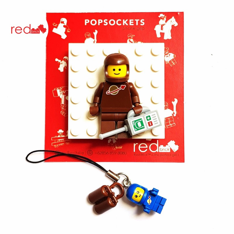 LEGO Brown Astronout and Spacebaby Pop Socket / Phone Grip Plate