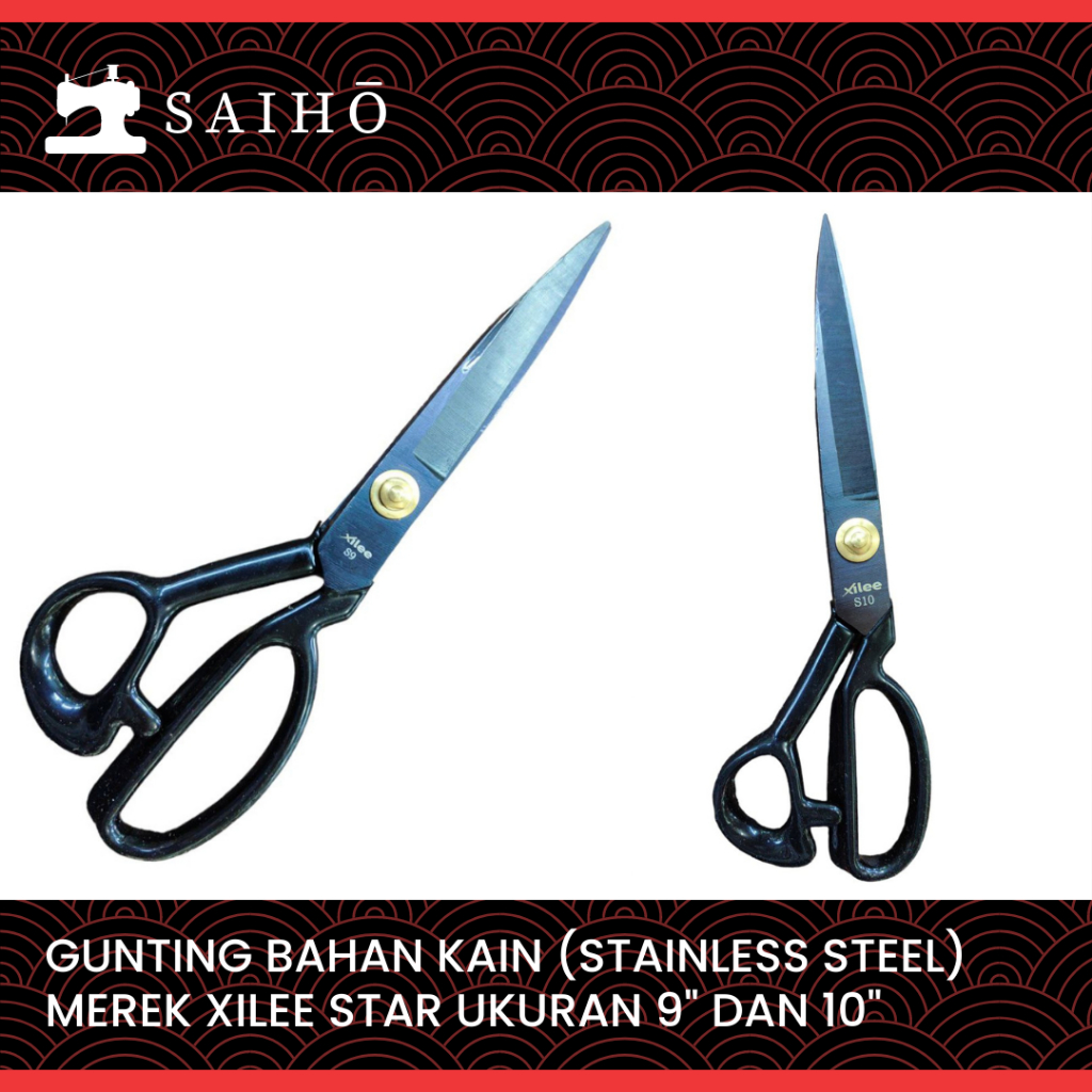 Gunting Bahan / Kain Stainless Steel Merek Xilee Star | Ready no 9&quot; dan 10&quot;