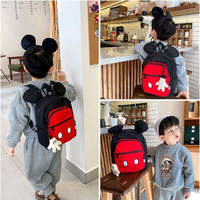 BA2102 Tas anak laki laki dan perempuanTas ZRA Ransel Anak Mickey Mouse