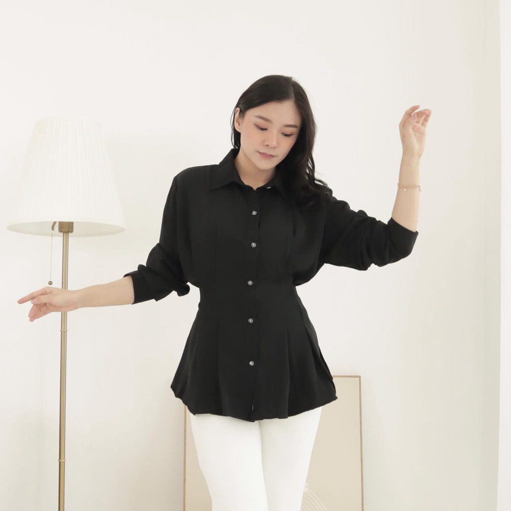 WQ Kwon Top Longsleeve Blouse / Kemeja Wanita / Blouse Wanita / Kemeja Lengan Panjang / Kemeja Kantor / Office Wear / Atasan Wanita